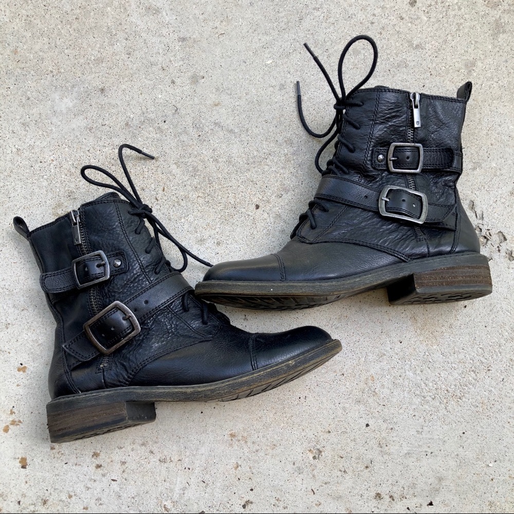 Lucky Brand Nolan Leather Combat Boots
